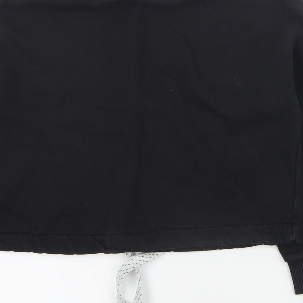 Marks & Spencer Girls Black Cotton Pullover Sweatshirt Size 7-8 Years Pullover - Cropped