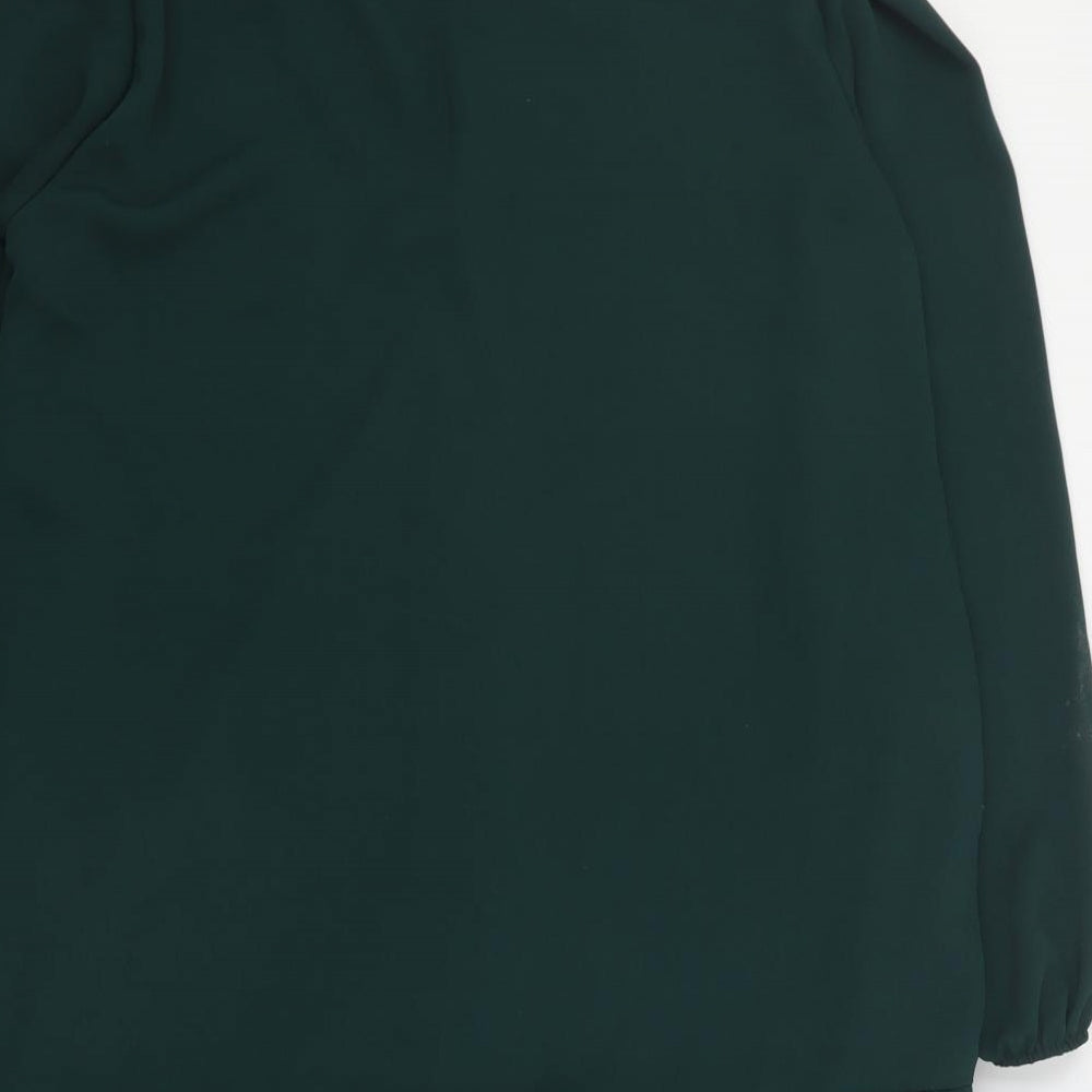 New Look Womens Green Polyester Shift Size 8 V-Neck Button