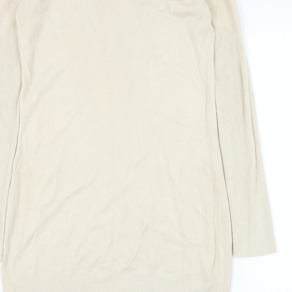 Dorothy Perkins Womens Beige Round Neck Polyester Pullover Jumper Size 10