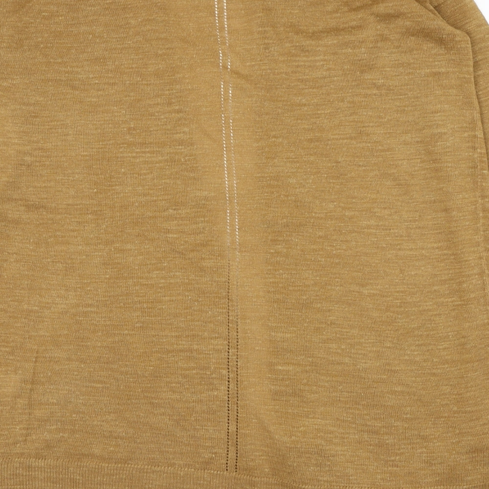 Marks and Spencer Womens Brown Square Neck Acrylic Cardigan Jumper Size 10