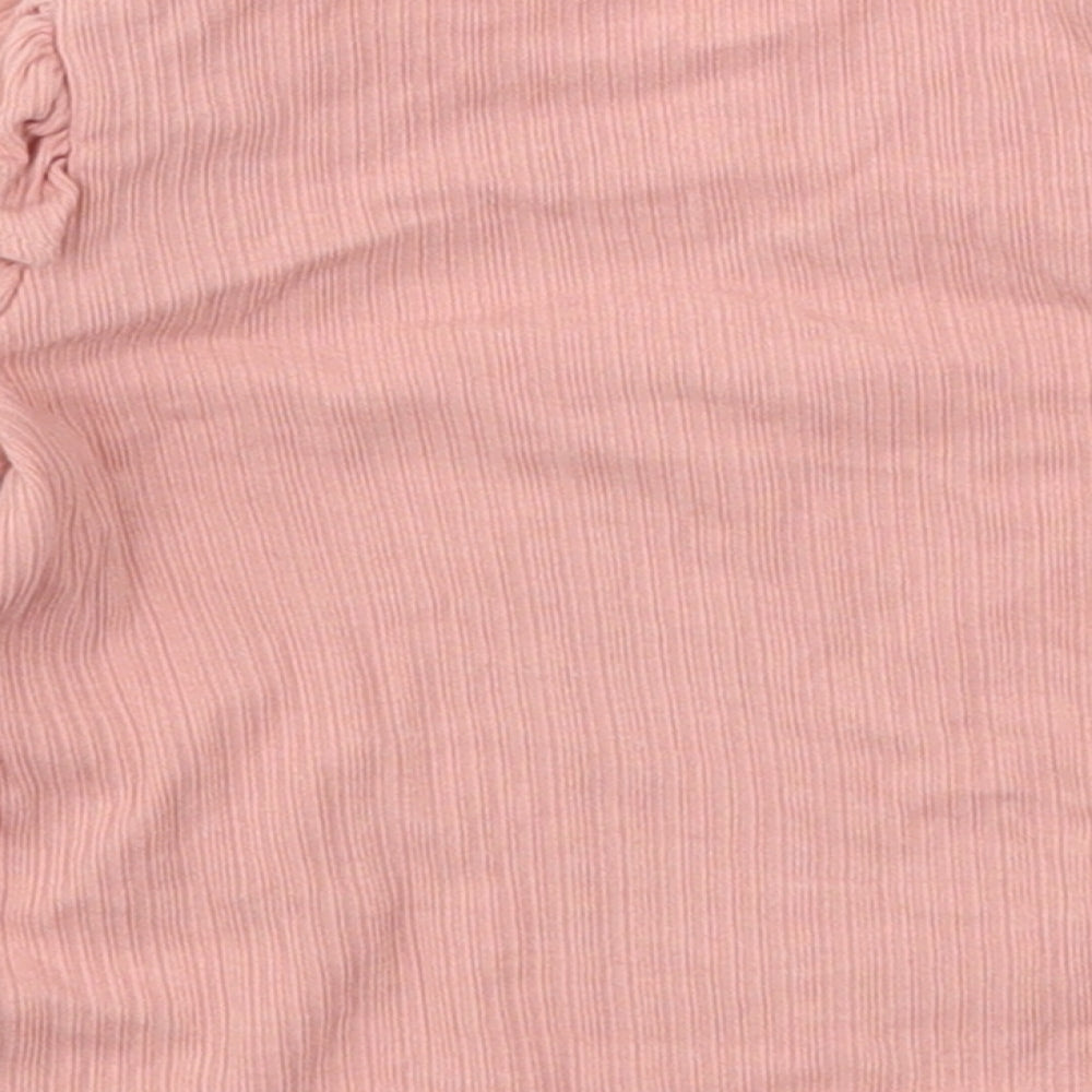 F&F Girls Pink Cotton Basic T-Shirt Size 0-3 Months Round Neck