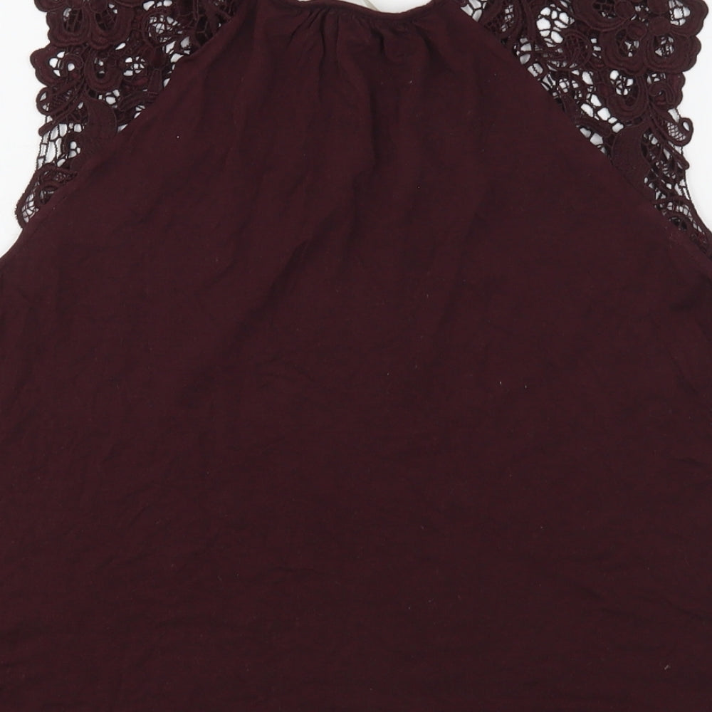 H&M Womens Purple Polyester Basic Tank Size M Round Neck