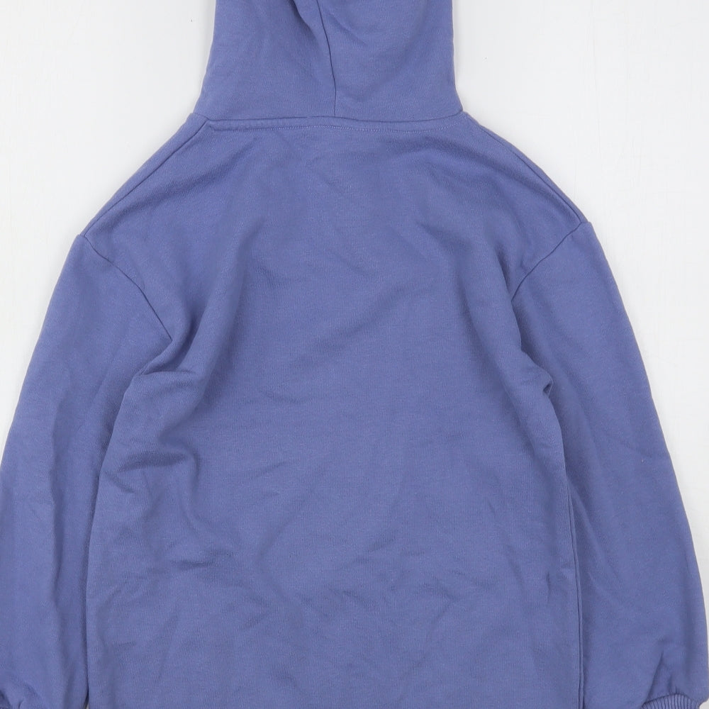 Matalan Girls Blue Cotton Pullover Hoodie Size 9 Years