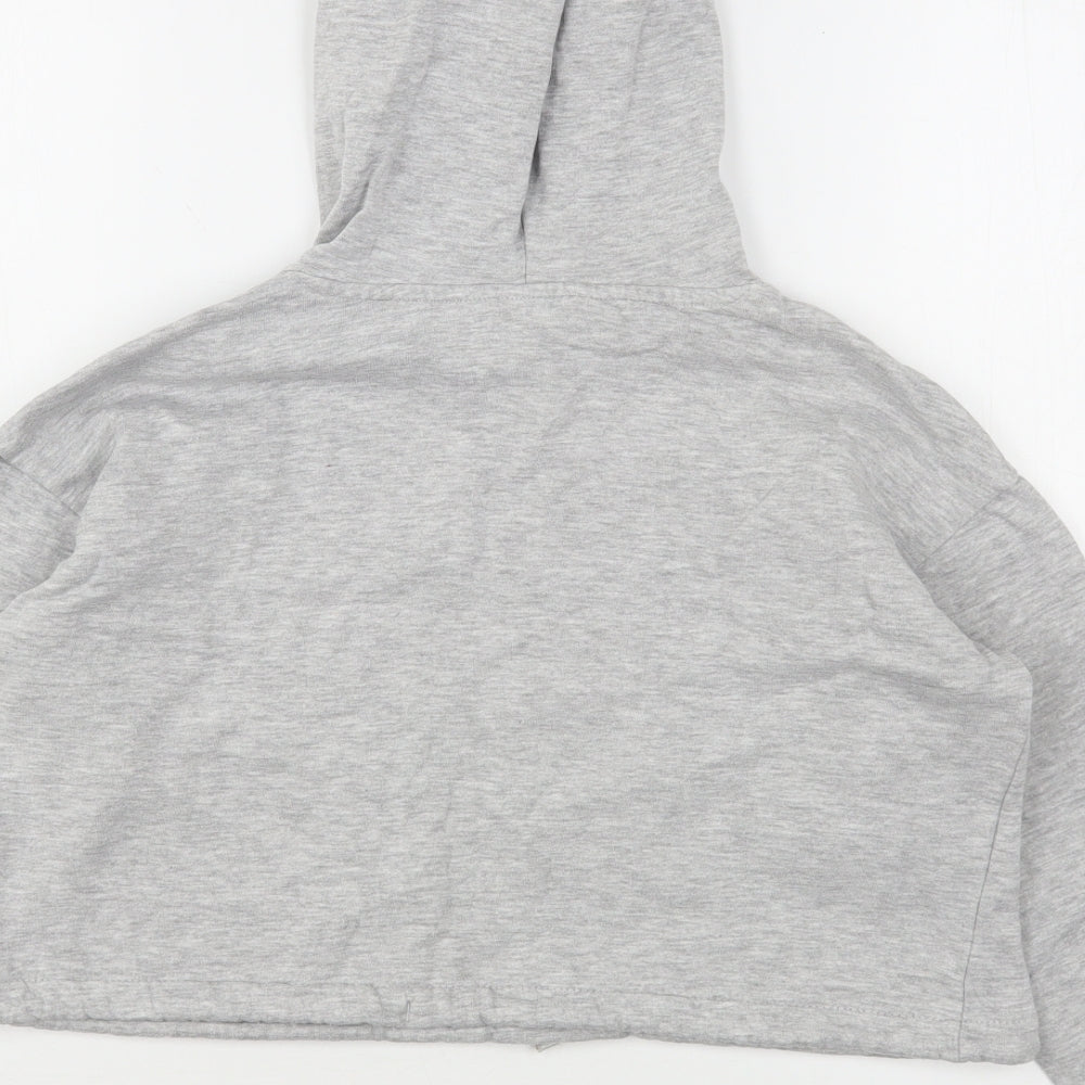 H&M Girls Grey Cotton Pullover Hoodie Size 11-12 Years