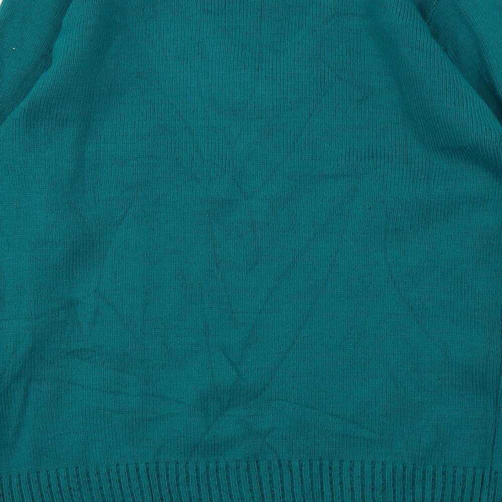 Insight Womens Green V-Neck Acrylic Pullover Jumper Size S