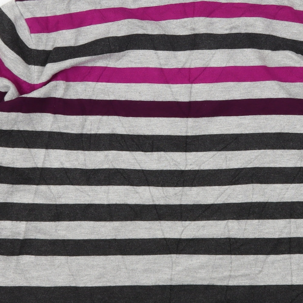 Country Casuals Womens Multicoloured V-Neck Striped Viscose Pullover Jumper Size L