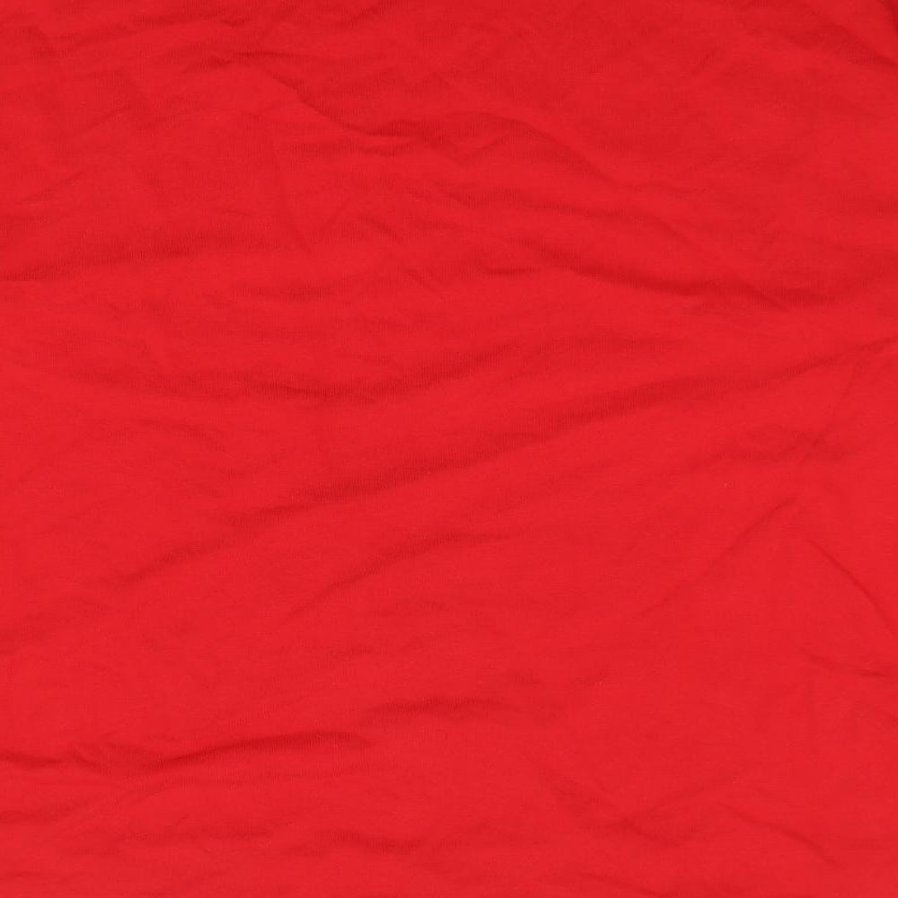 Apeiyu Womens Red Crew Neck Cotton Pullover Jumper Size XL
