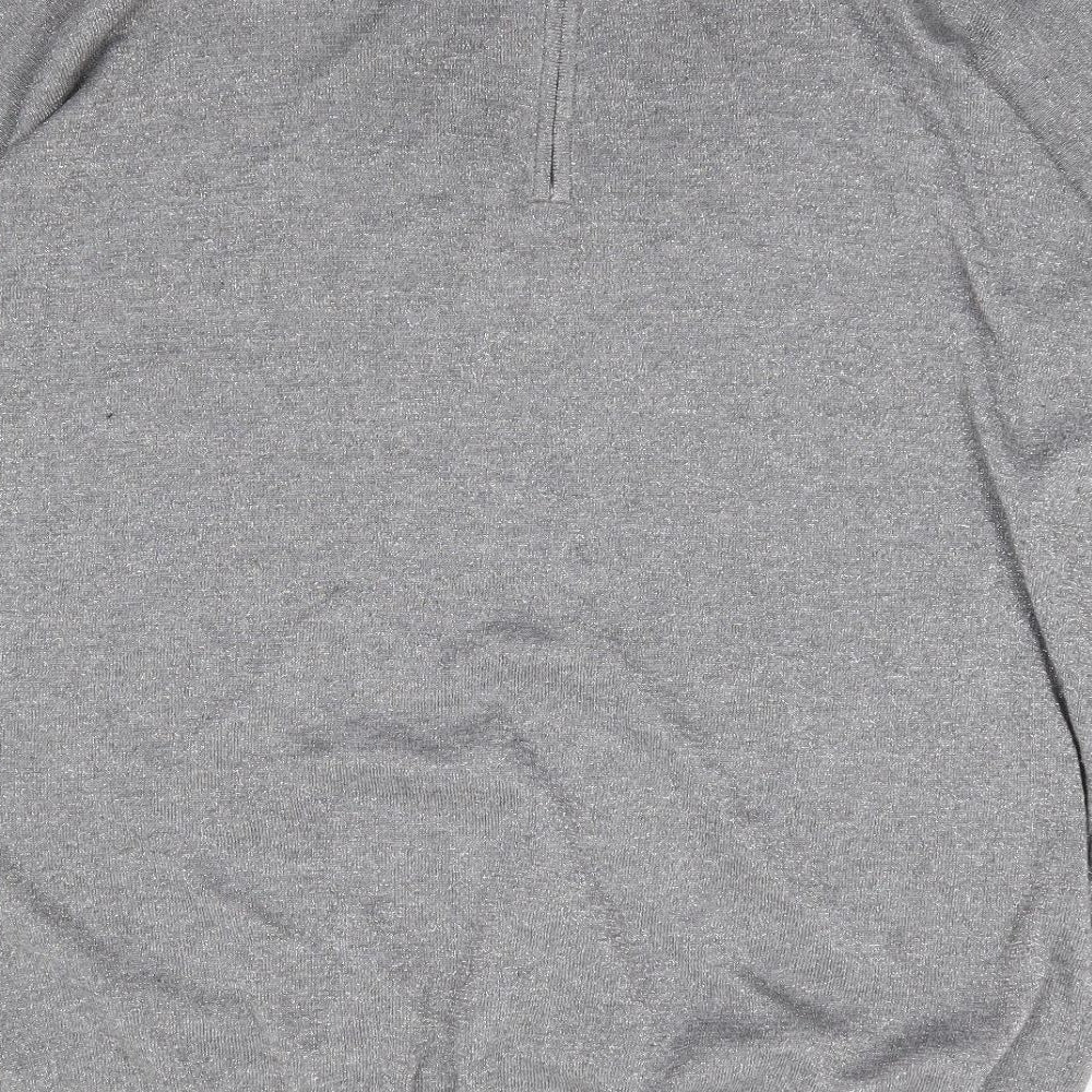 Wallis Womens Grey Round Neck Viscose Pullover Jumper Size M