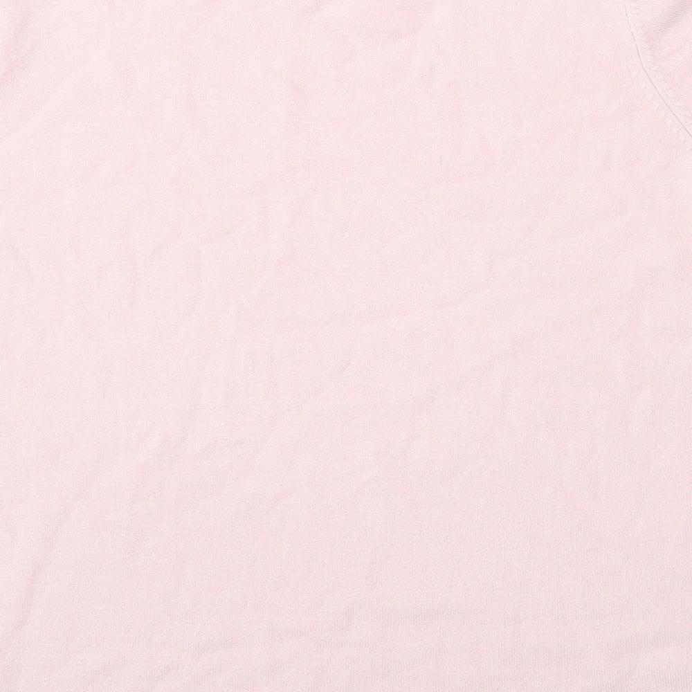 Preworn Womens Pink Round Neck Polyester Pullover Jumper Size L