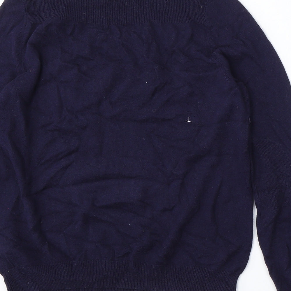 Marks and Spencer Womens Blue Round Neck Viscose Pullover Jumper Size 14