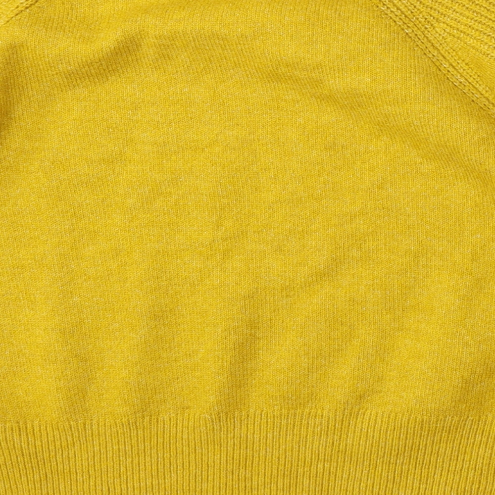 Marks and Spencer Womens Yellow Round Neck Acrylic Pullover Jumper Size S