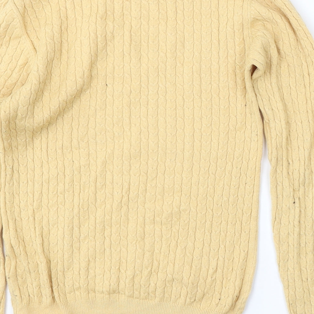Papaya Womens Yellow Round Neck Viscose Pullover Jumper Size 10