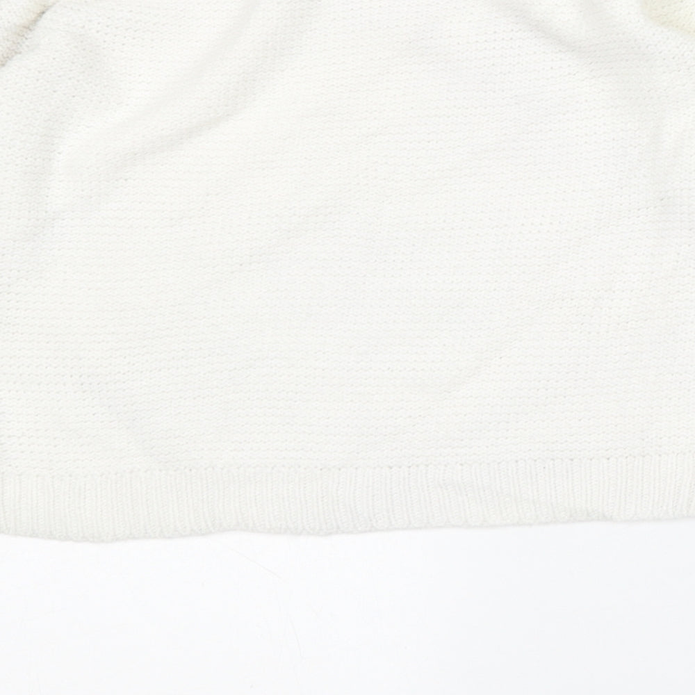 Derek Heart Womens White Round Neck Acrylic Pullover Jumper Size M