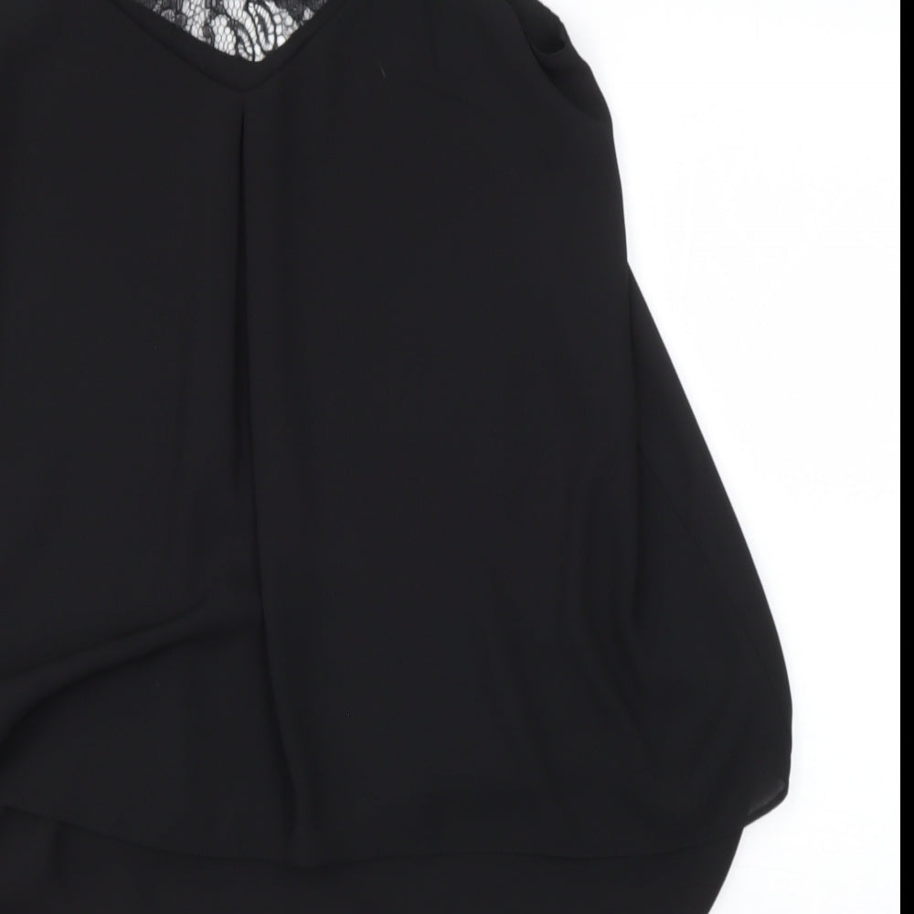 Coast Womens Black Polyester Camisole Blouse Size 10 V-Neck