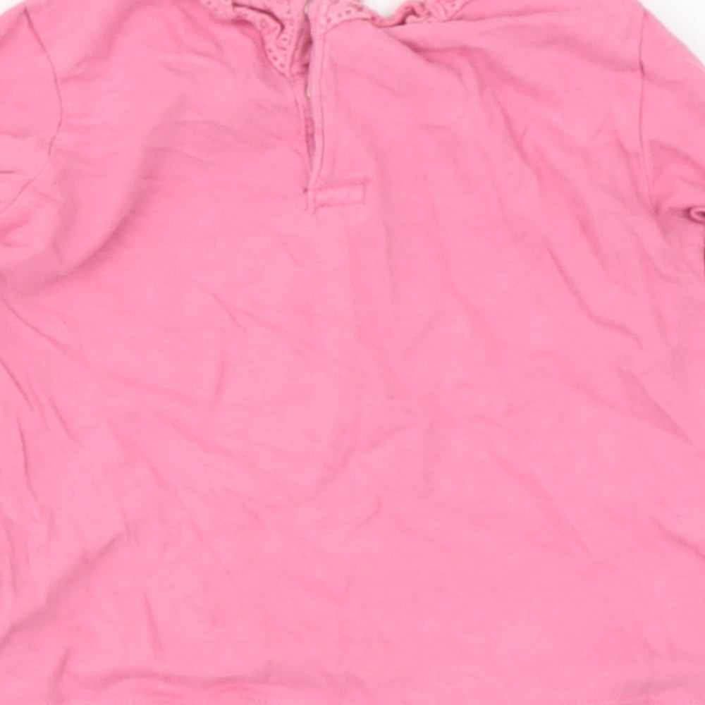 F&F Baby Pink Cotton Basic T-Shirt Size 9-12 Months Round Neck
