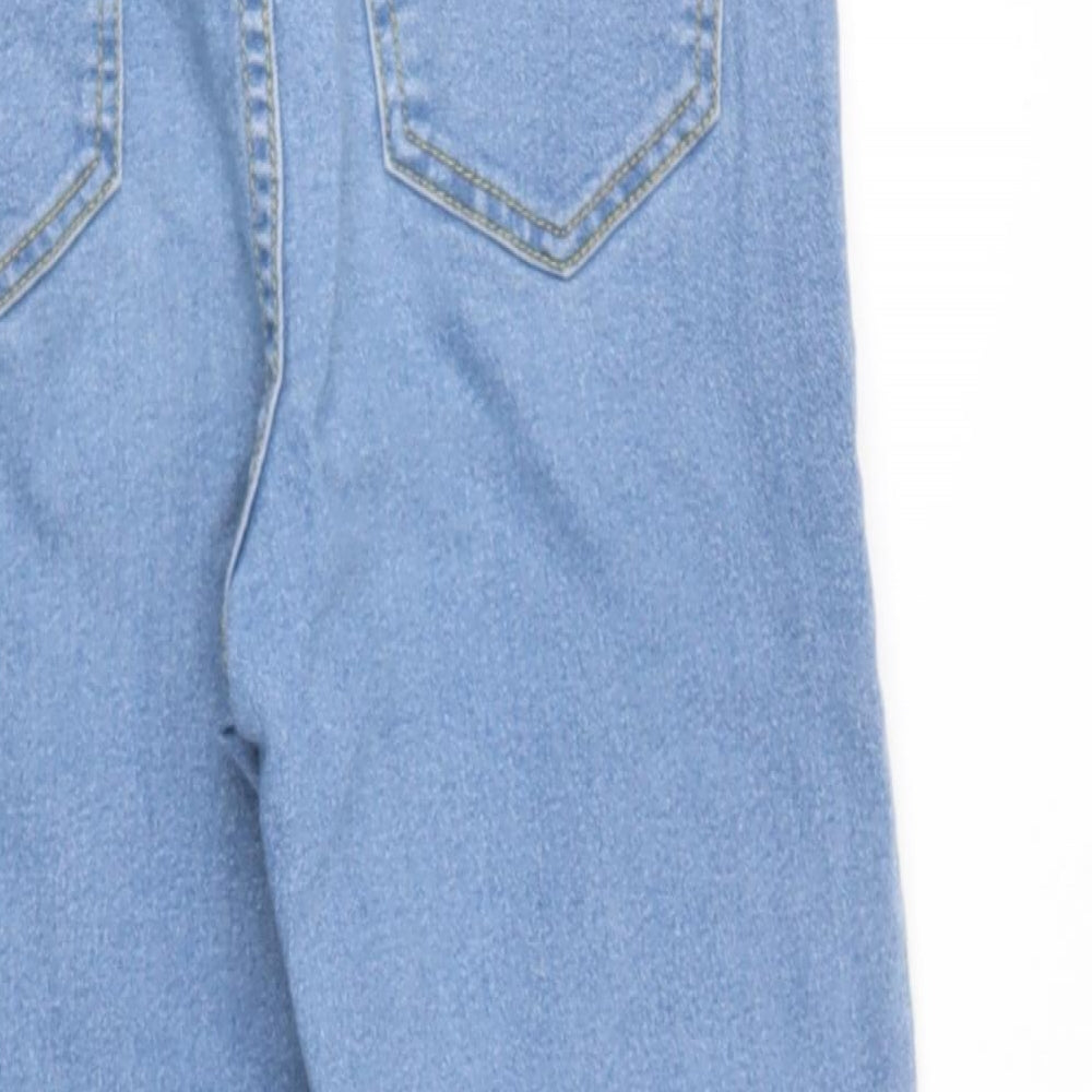 Nasty Gal Womens Blue Cotton Skinny Jeans Size 8 L25 in Regular - distressed