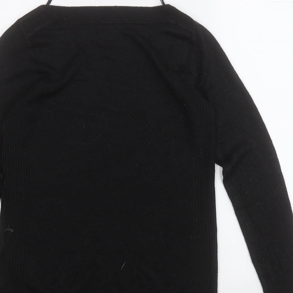 F&F Womens Black Roll Neck Acrylic Pullover Jumper Size 6