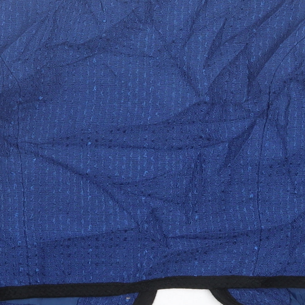 H&M Womens Blue Jacket Blazer Size 8 Hook & Eye
