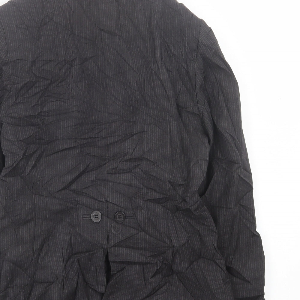 NEXT Womens Black Striped Jacket Blazer Size 10 Button