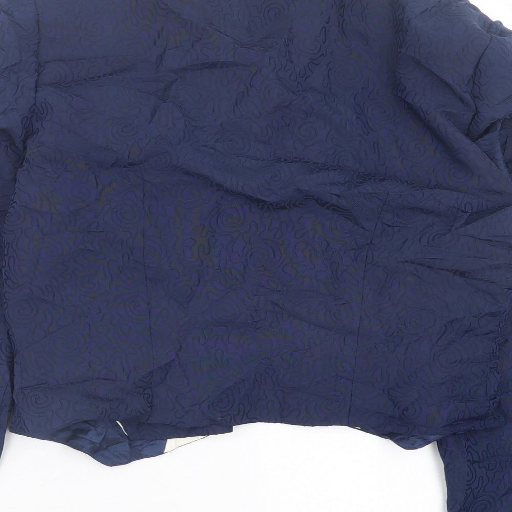 Condici Womens Blue Geometric Jacket Blazer Size 14 Button