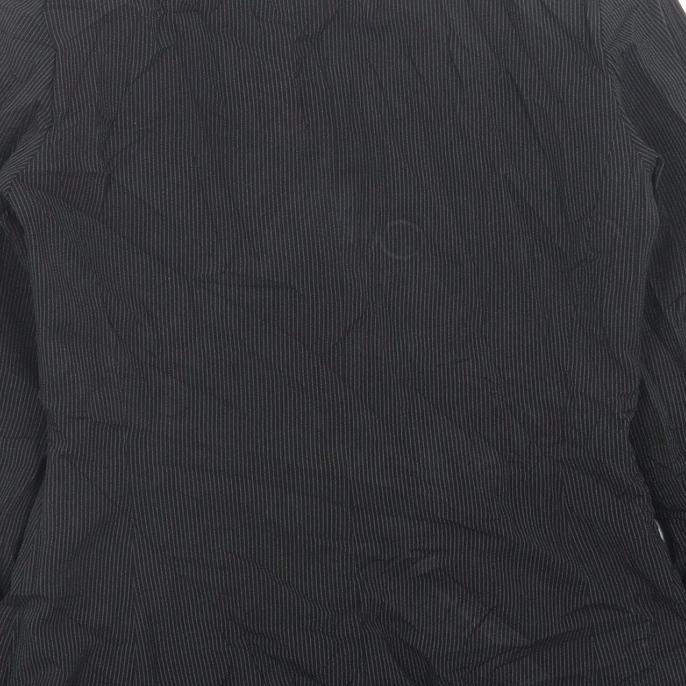 NEXT Womens Black Striped Jacket Blazer Size 8 Button