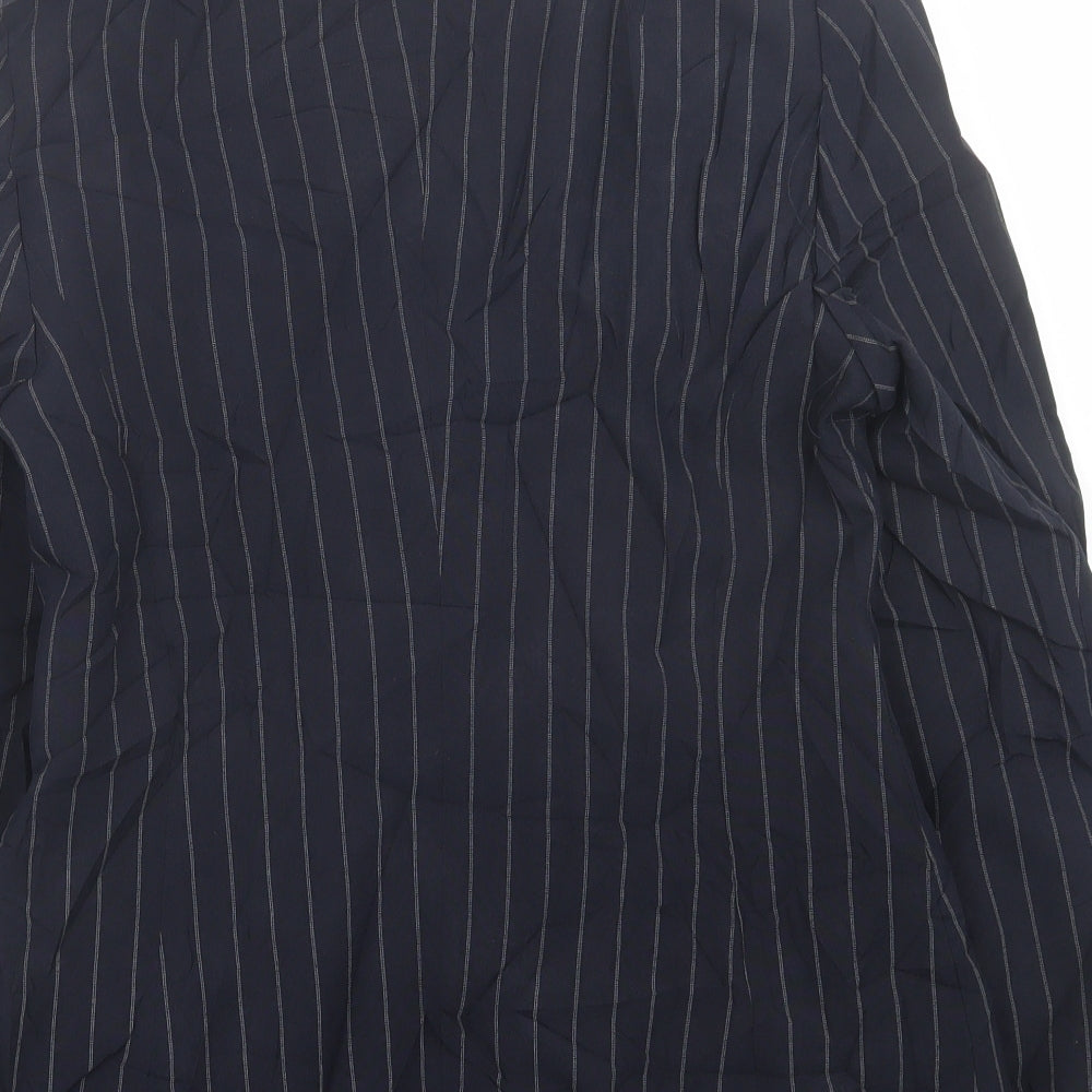 Dorothy Perkins Womens Blue Striped Jacket Blazer Size 14 Button