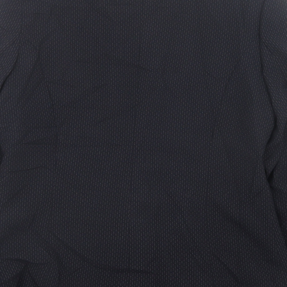Klass Womens Black Geometric Jacket Blazer Size 12 Button