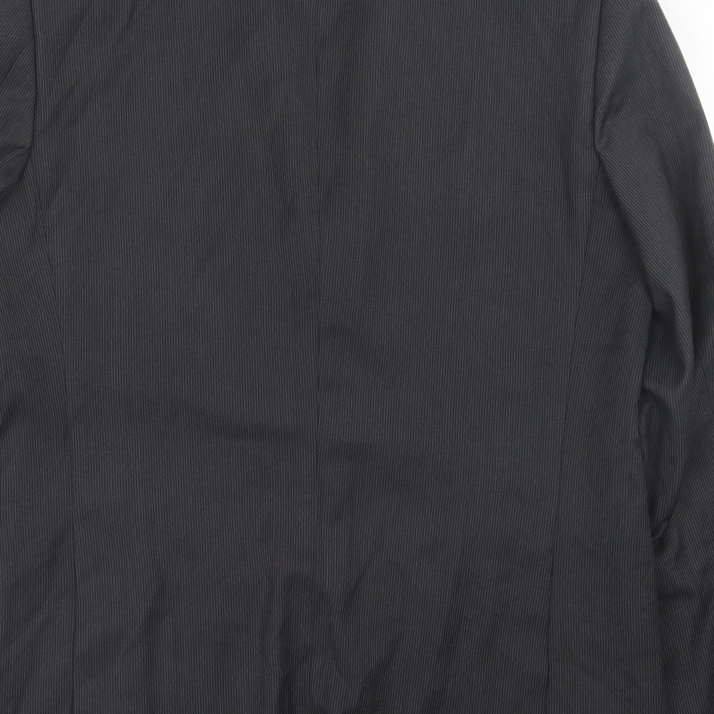 Limited collection Mens Black Striped Polyester Jacket Suit Jacket Size 42
