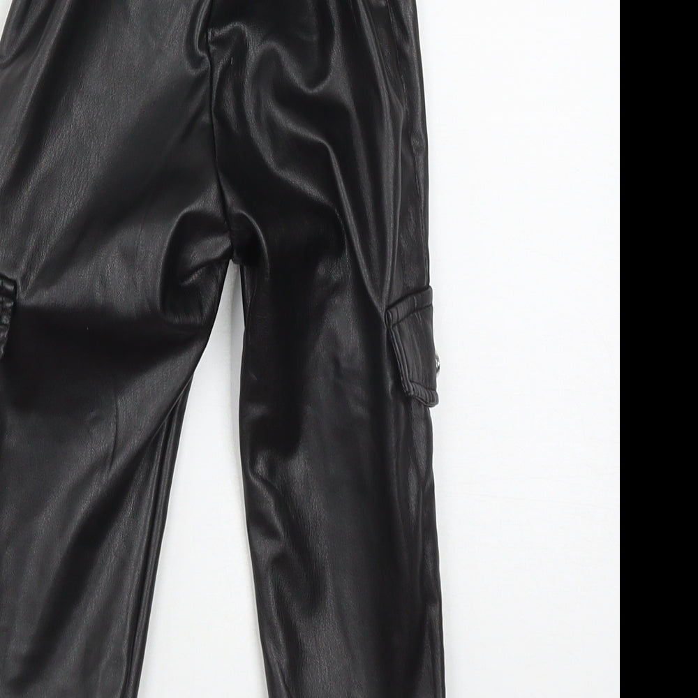 Bordo Girls Black Polyamide Cargo Trousers Size 3 Years Regular