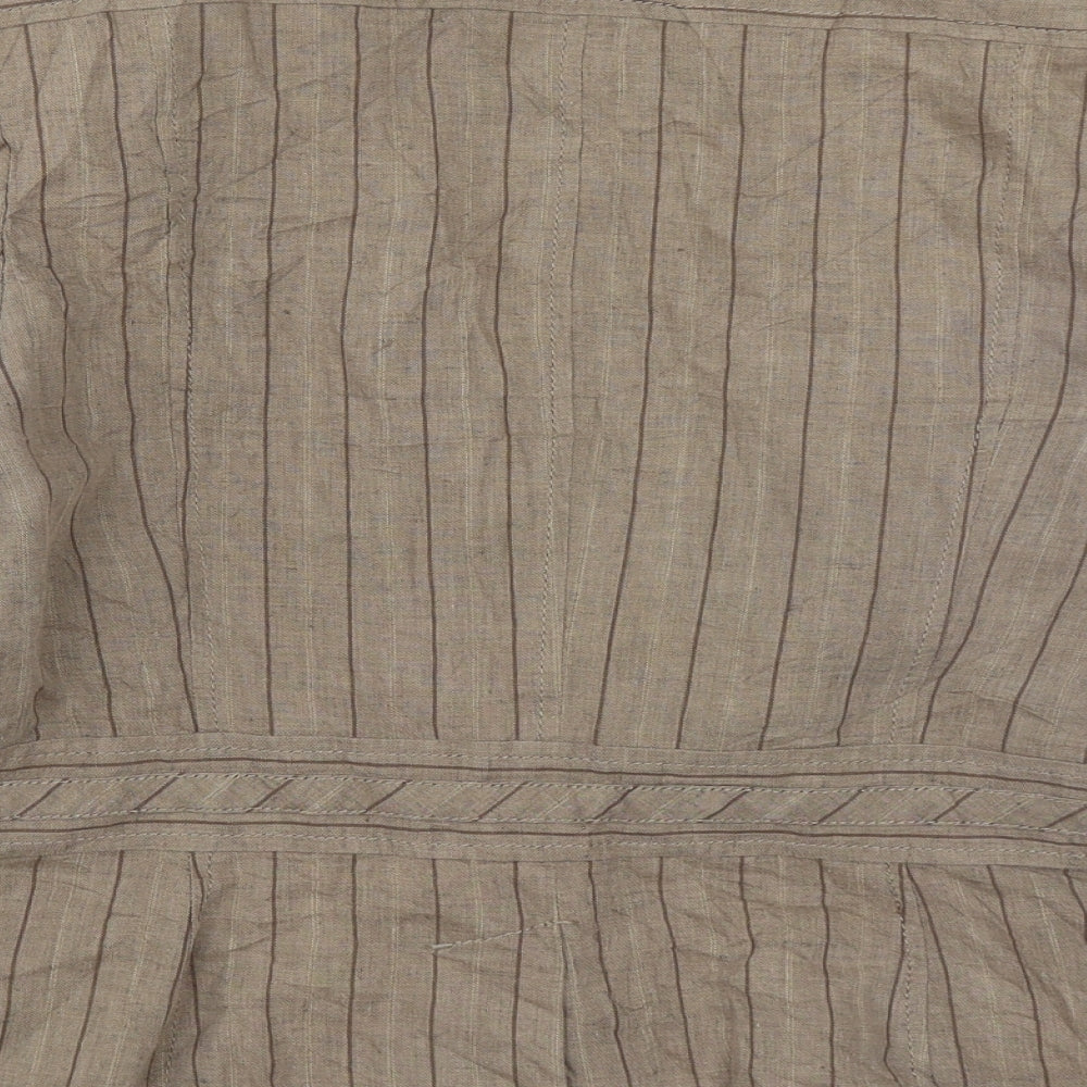 NEXT Womens Brown Striped Jacket Size 14 Button