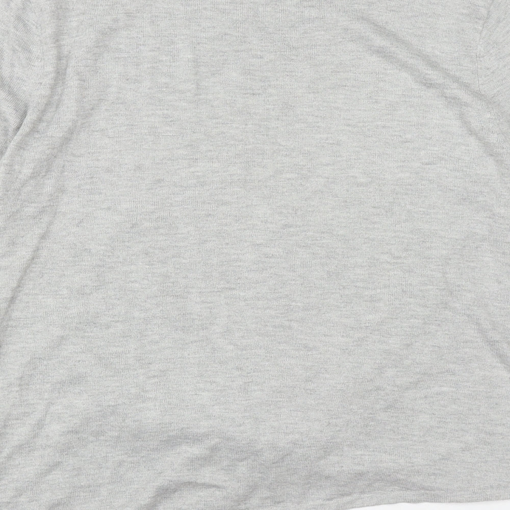 River Island Womens Grey Round Neck Polyester Pullover Jumper Size 12