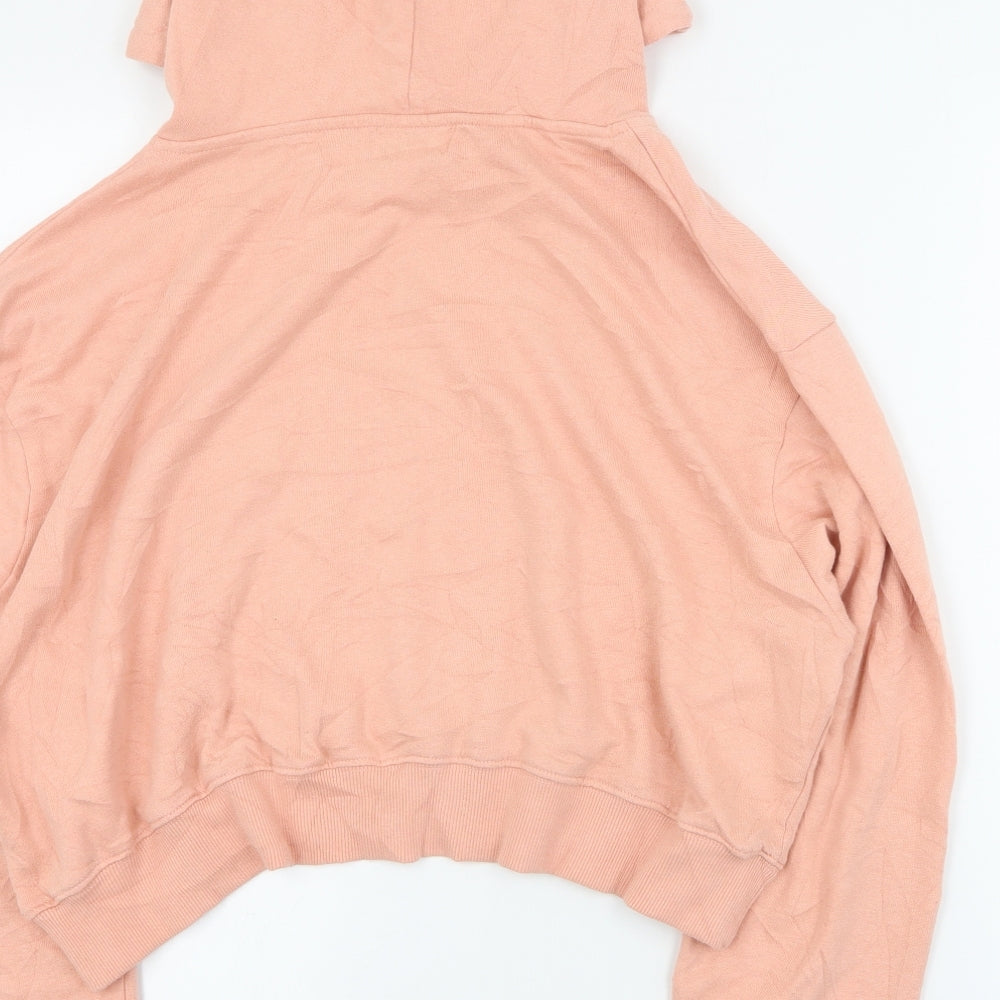 In the Style Womens Pink Cotton Pullover Hoodie Size 14 Pullover - Cropped