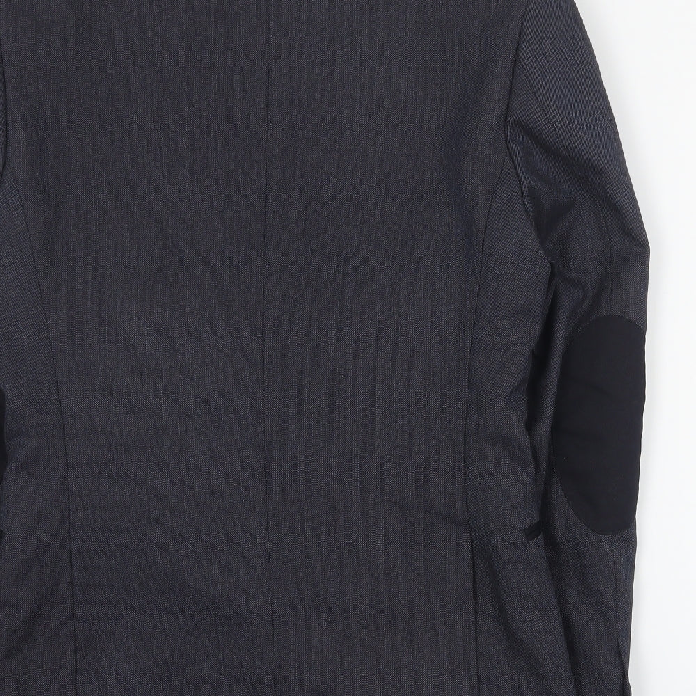 H&M Mens Grey Polyester Jacket Suit Jacket Size S