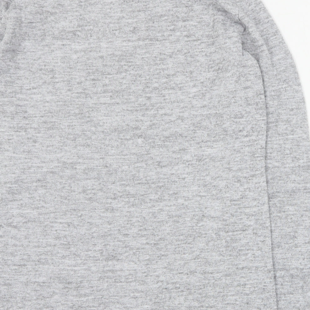 Jessica Graff Womens Grey Round Neck Acrylic Pullover Jumper Size S