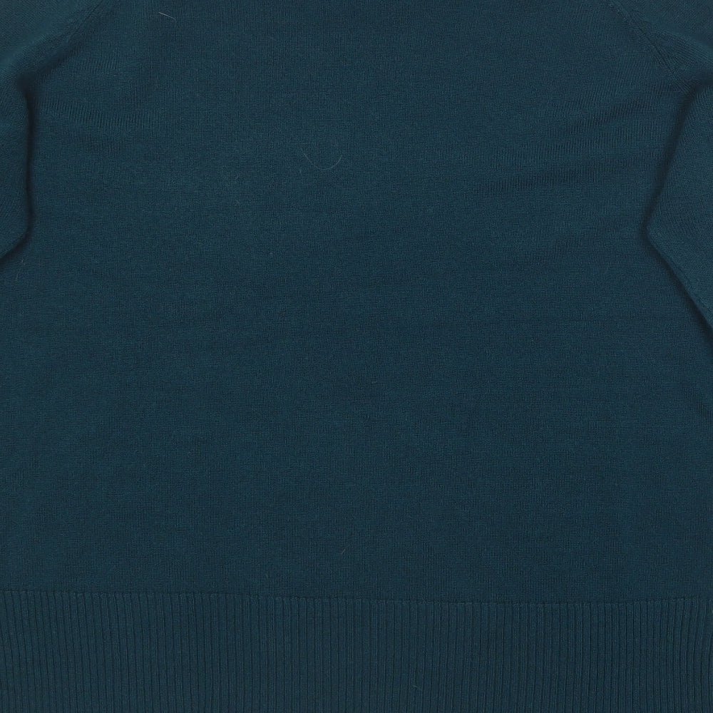Classics Womens Blue Round Neck Cotton Pullover Jumper Size S