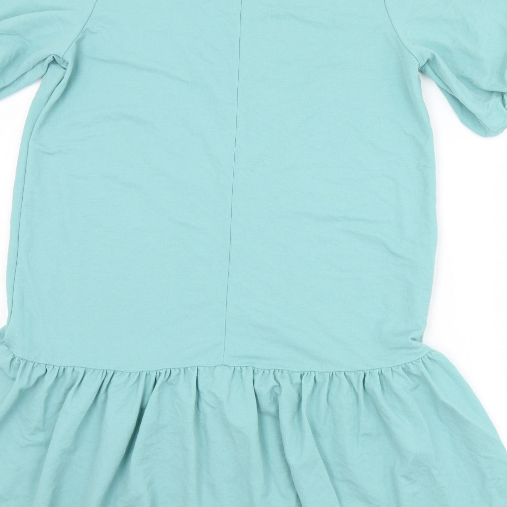 Primark Womens Green Viscose T-Shirt Dress Size 8 Round Neck