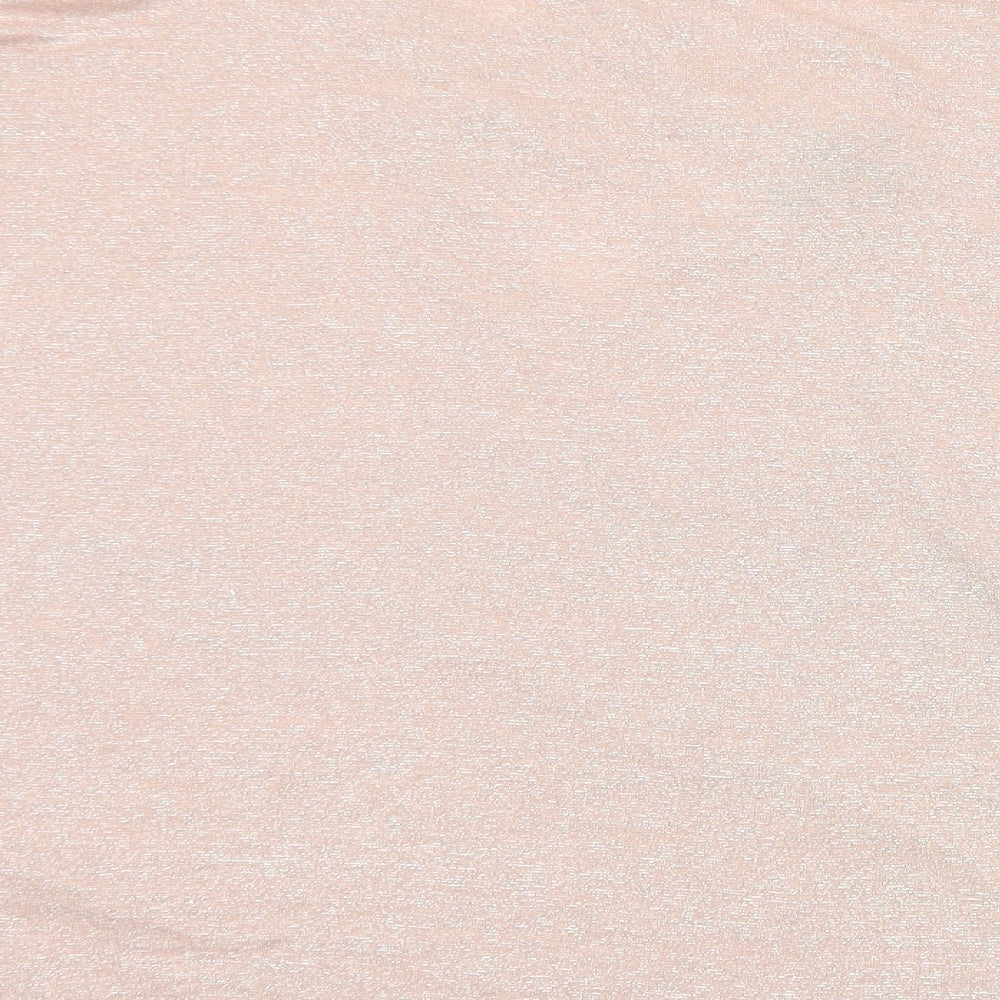 New Look Womens Pink Viscose Basic Blouse Size L V-Neck