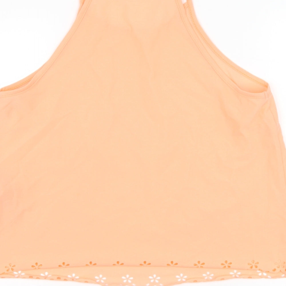 Atmosphere Womens Pink Polyester Basic Tank Size 14 Round Neck - Flower hem