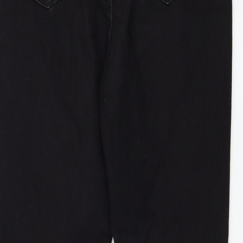 Boohoo Womens Black Cotton Skinny Jeans Size 10 L29 in Regular Zip