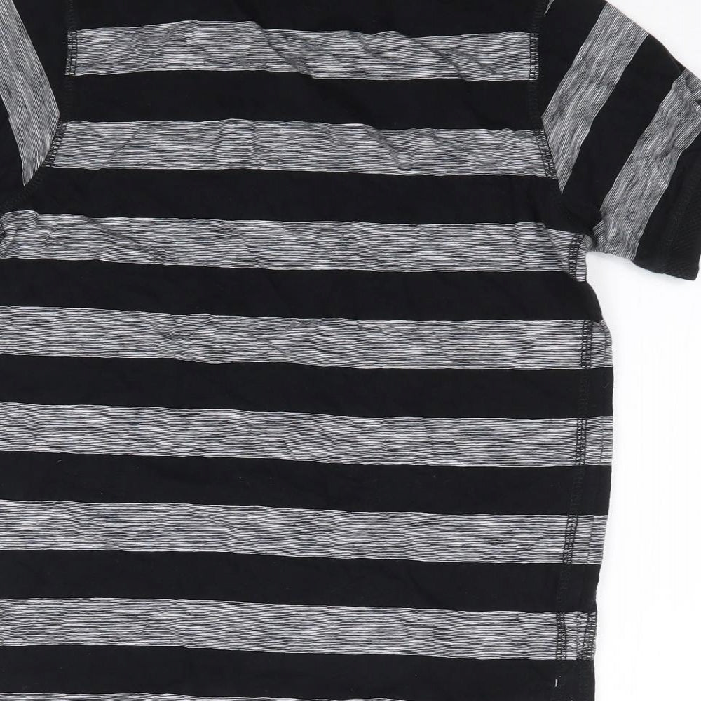 Dunes Boys Black Striped Cotton Pullover Polo Size 10-11 Years Collared Pullover