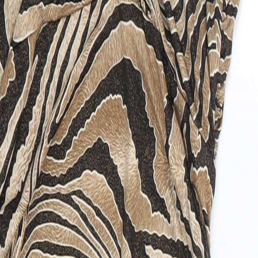 Evita Womens Brown Animal Print Polyester Bodycon Size 8 Sweetheart Pullover
