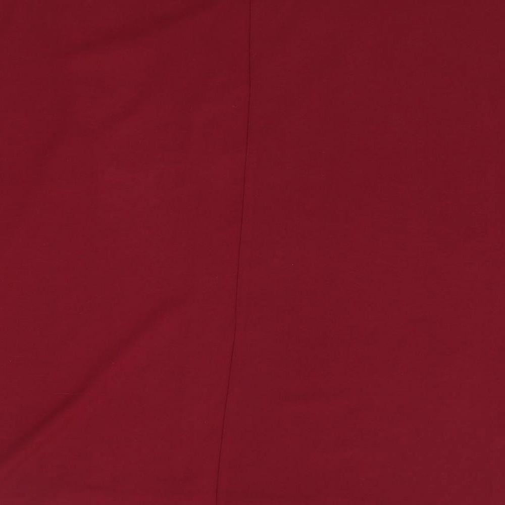 SheIn Womens Red Polyester Jersey Blouse Size L V-Neck