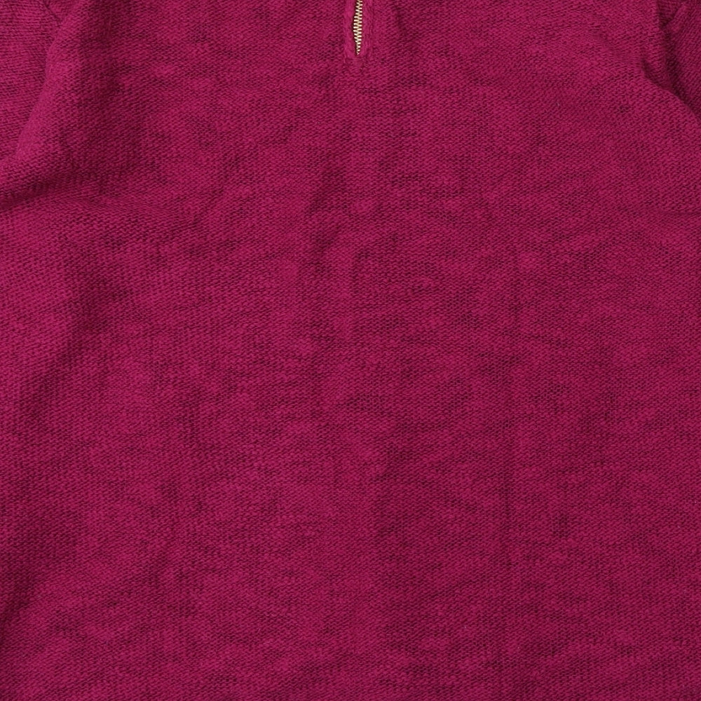 Marks & Spencer Womens Purple Round Neck Cotton Pullover Jumper Size 16