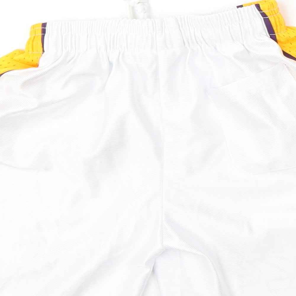 Preworn Boys White Polyester Cargo Shorts Size 6 Years Regular Tie - basketball