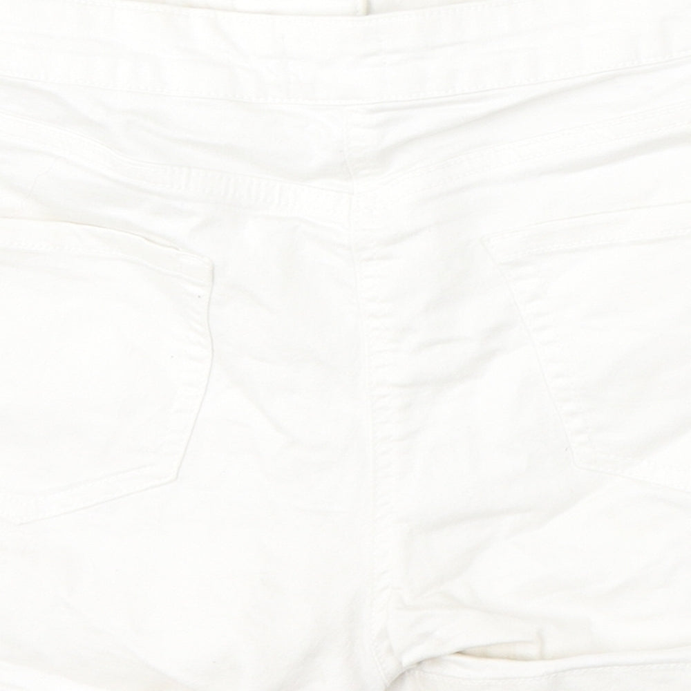 Papaya Womens White Cotton Bermuda Shorts Size 10 L3 in Regular