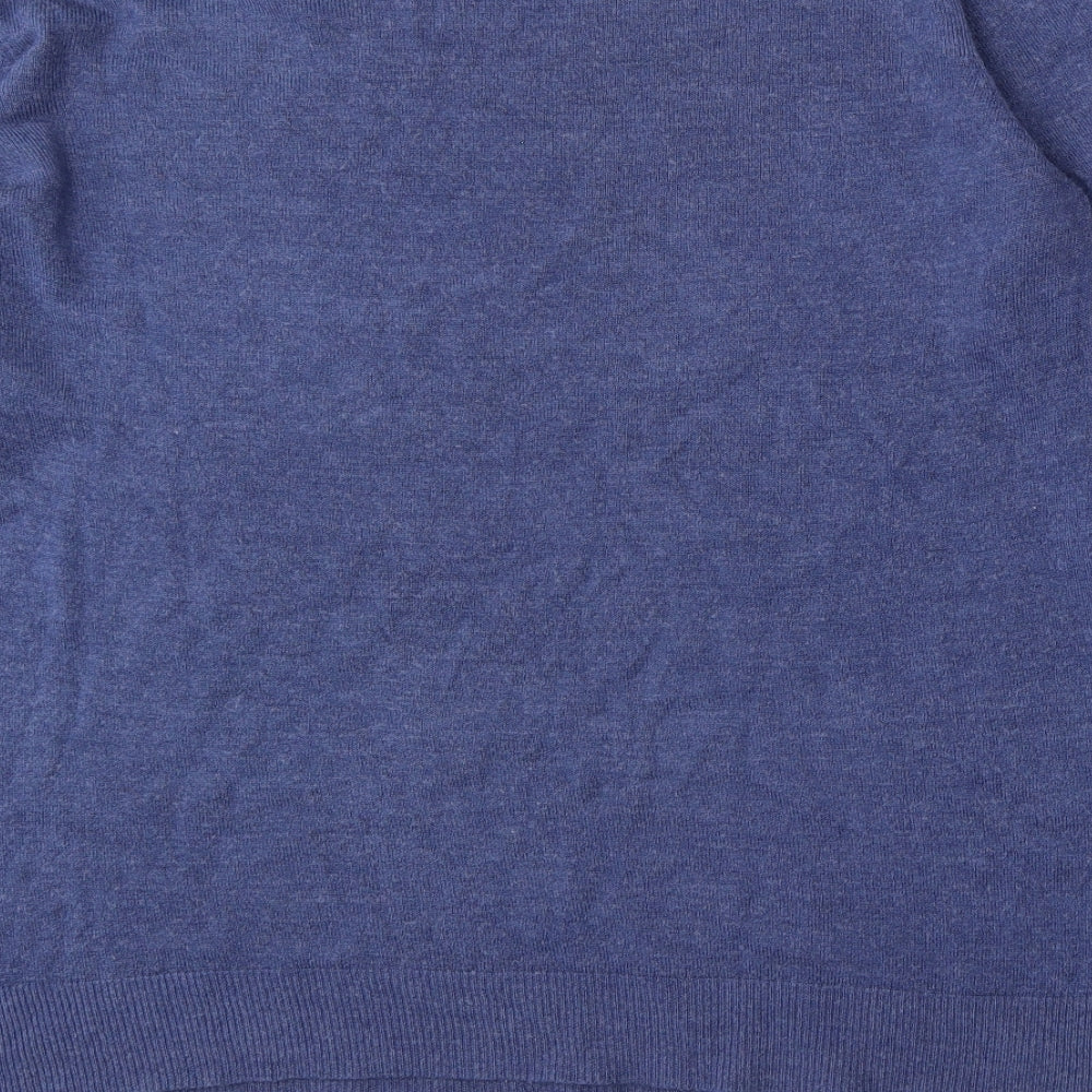 Cedarwood State Mens Blue Round Neck Acrylic Pullover Jumper Size XL