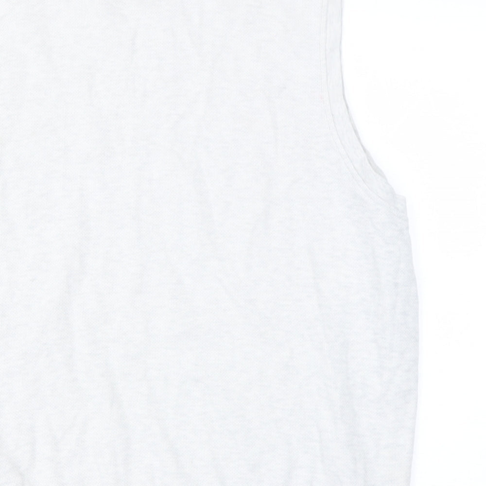 GALLAWAY Mens Beige Cotton T-Shirt Size M V-Neck