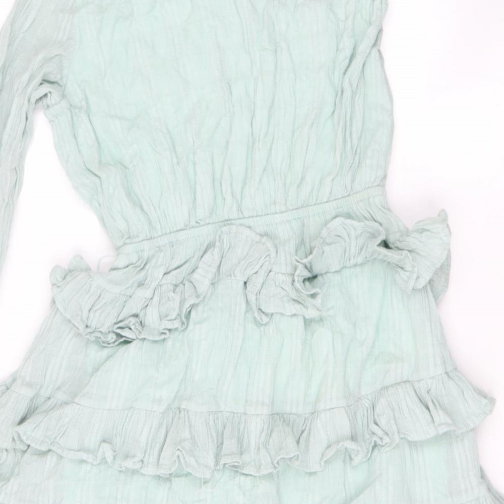 PINK DIMOND Womens Green Polyester Fit & Flare Size S Off the Shoulder