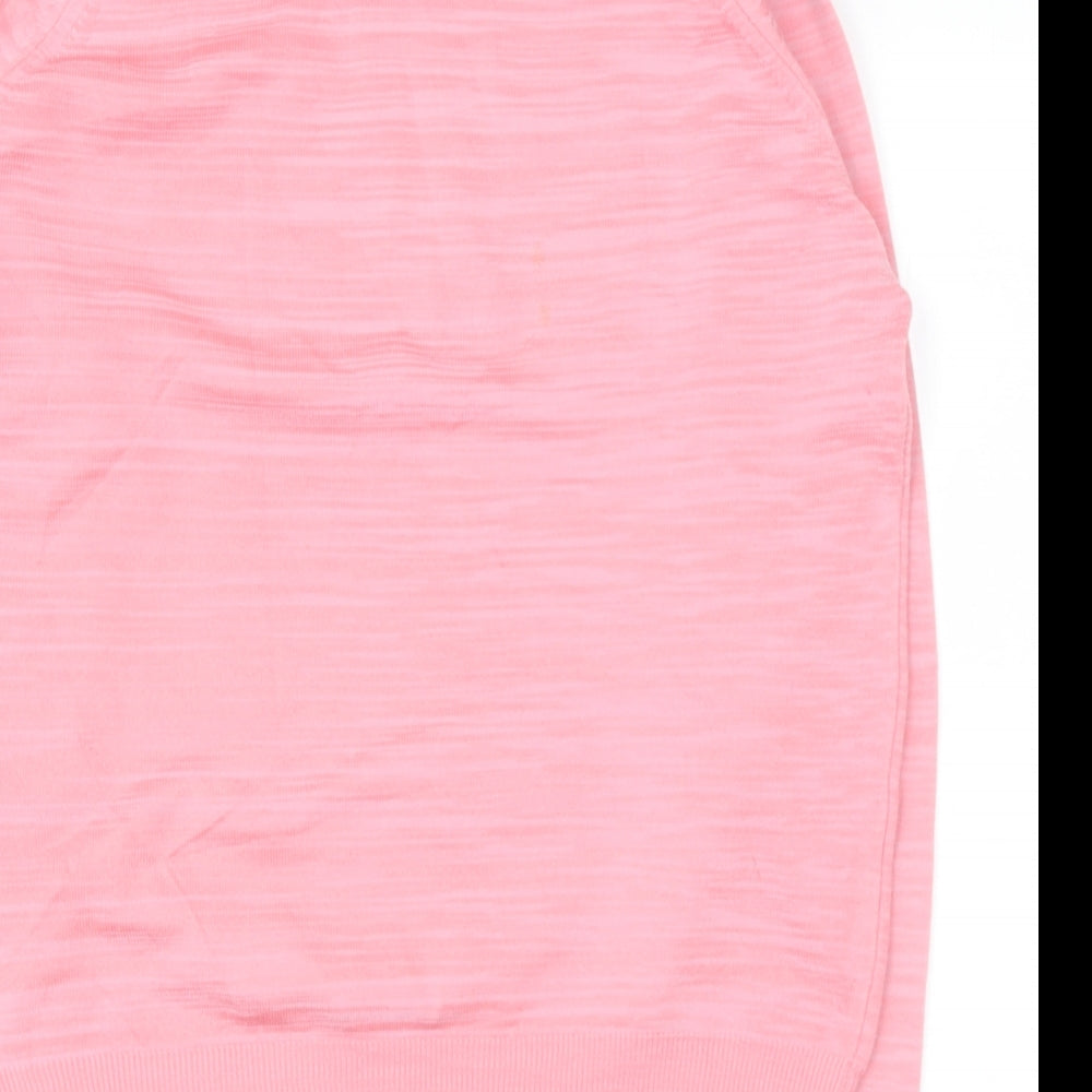 Preworn Womens Pink High Neck Polyester Pullover Jumper Size S