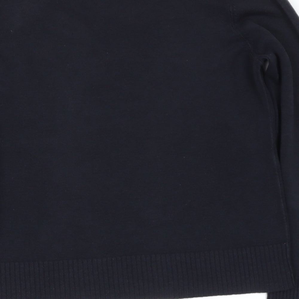 Papya Womens Black Round Neck Polyester Pullover Jumper Size 8